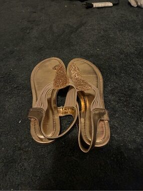 Gold Glitter Slingback Sandals - Women